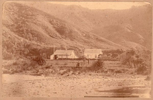 Image of two buildings at Whites Bay. 1871